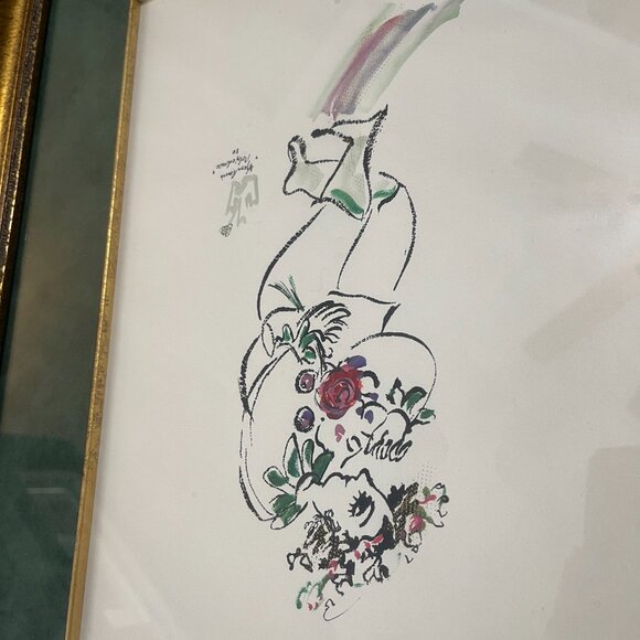 GOLD FRAME FEMALE PRINT SIGNED - SIZE 24 X 18 - Picture 6 of 8